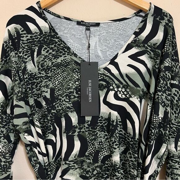 Ilse Jacobsen Animal Print Belted Long Sleeve Jersey Dress - Picture 7 of 8